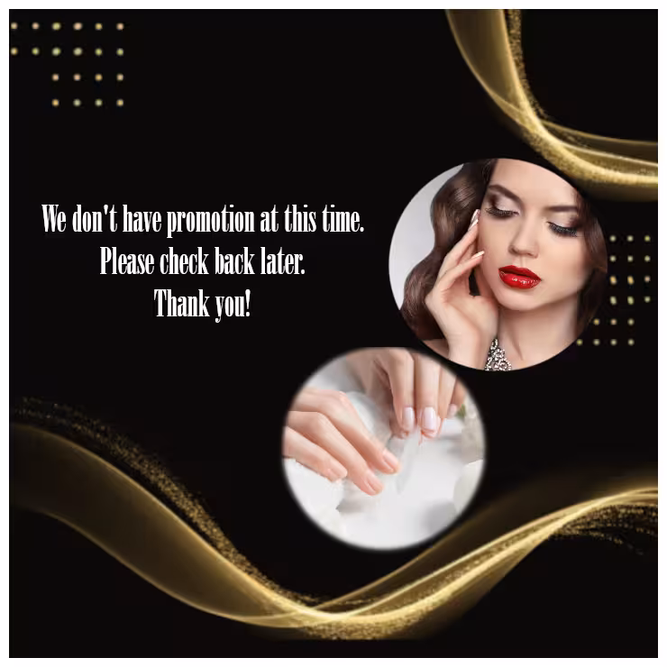 a promotion's poster with no promotion at this time.